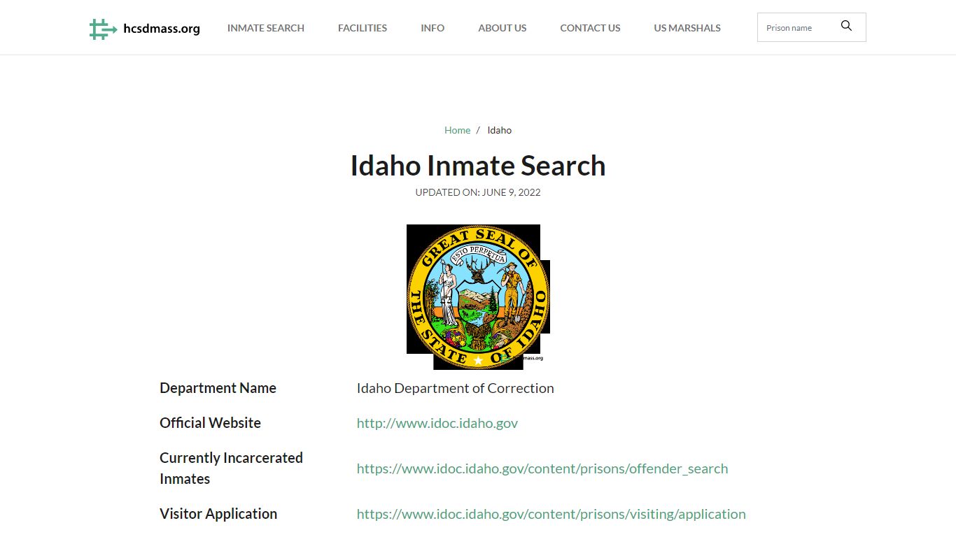Idaho Inmate Search – Idaho Department of Correction Offender Lookup